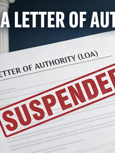 Letter of Authority suspended